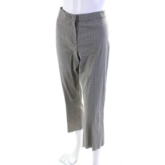 Shari's Place Womens Gingham Plaid Straight Leg Pants Brown Black Size EUR 44 - Picture 2 of 6